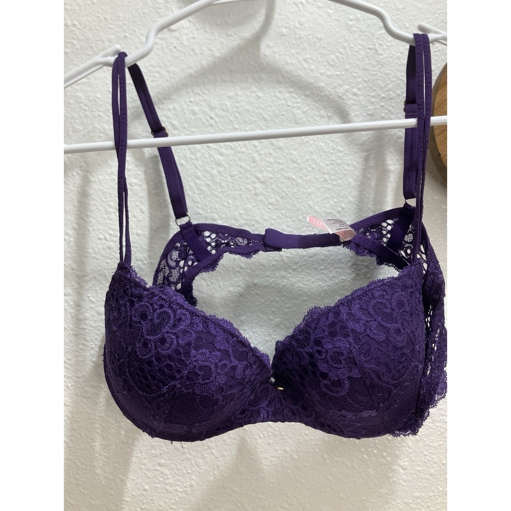 Victoria Secret Very Sexy Padded Demi Purple Lace Adjustable Women's Size 36B‎